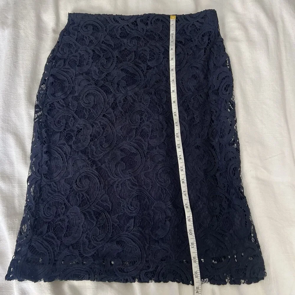 Adrianna Papell Women's Black Lace Back‎ Zipper Formal Pencil Skirt Size S